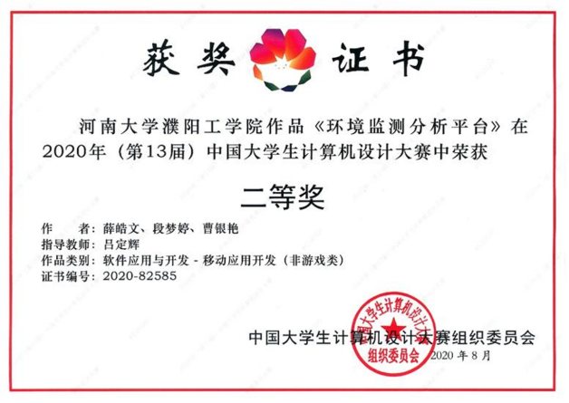 第13届中国大学生计算机设计大赛二等奖